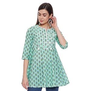 BIBA Women Cotton A Line Printed Kurti