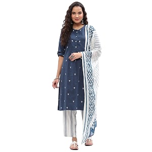 BIBA Women Cotton Kurta SetPantStole