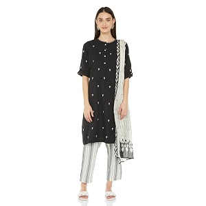 BIBA Women Cotton Kurta SetPantStole