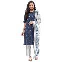 BIBA Women Cotton Kurta SetPantStole