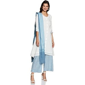 BIBA Women Cotton A-Line Kurta Palazzo Suit