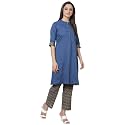 BIBA Women Cotton A Line Kurta Pants