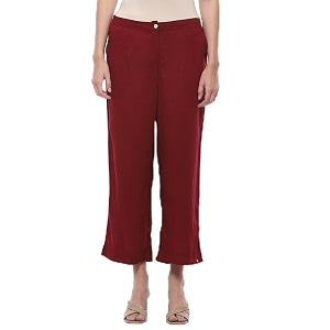 BIBA Women Cotton Loose Solid Pants