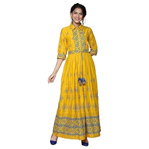BIBA Women Cotton Printed Kurta Dress