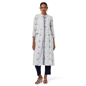 BIBA Women Cotton A Line Printed Kurta
