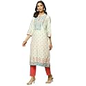 BIBA Women Cotton Regular Fit Straight Printed