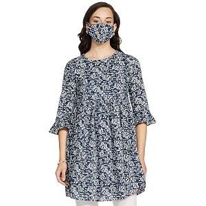 BIBA Women Cotton Indie Mickey Printed Top