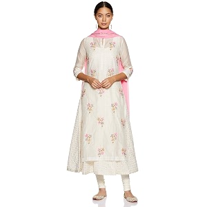 BIBA Women Poly Cotton Flared Kurta Churidar