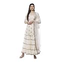 BIBA Women Cotton Straight Embroidered Suit Set