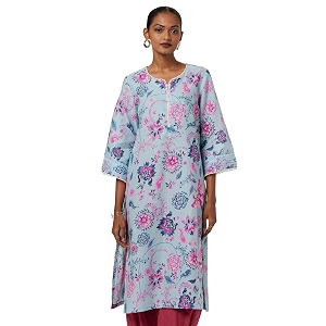 BIBA Women Cotton Straight Fit Floral Printed