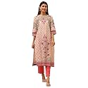 BIBA Women Cotton Straight Fit Straight Printed