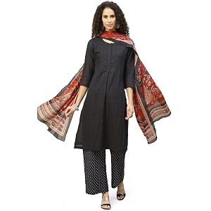 BIBA Women Cotton Straight Kurta Palazzo Suit