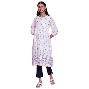 BIBA Women Cotton Straight Printed Kurta