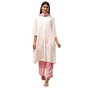 BIBA Women Cotton Straight Printed Suit Set