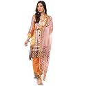 BIBA Women Silk Viscose Straight Printed Suit