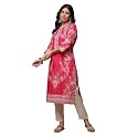 BIBA Women Cotton Regular Fit Straight Printed