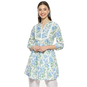 BIBA Women Cotton Regular Fit Printed Kurti