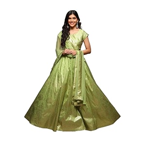 biba women cotton blend readymade lehenga set