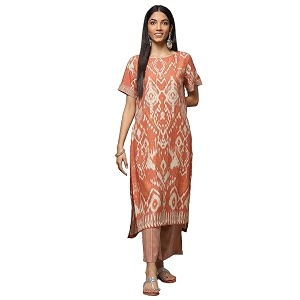 BIBA Women LIVA Straight Printed 2 Piece