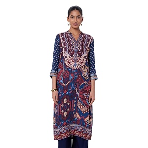 BIBA Women Liva Straight Printed Kurta