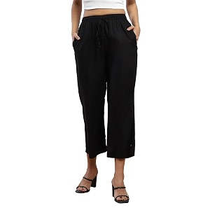 biba women loose mid rise rayon palazzo
