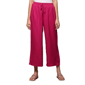biba women loose mid rise rayon palazzo