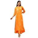 BIBA Women Orange Poly Chanderi Dress