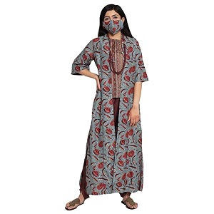 BIBA Women Poly Metallic 3 Piece Set