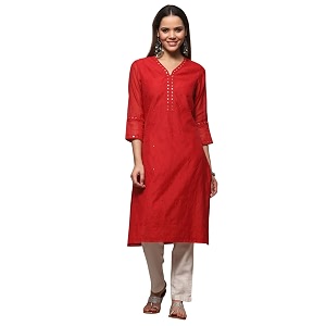 BIBA Women Polyester Regular Fit Asymmetric Kurta