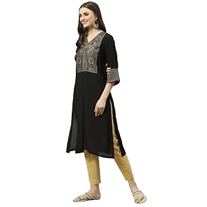 BIBA Women Polyester Regular Fit Liva Straight