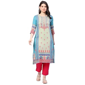 BIBA Women Polyester Straight Fit Liva Printed