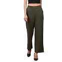 BIBA Women Polyester Relaxed Solid Pants