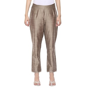BIBA Women Polyester Slim Dyed Pants