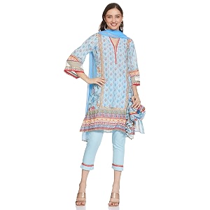 BIBA Women Polyester Straight Kurta Slim Pants