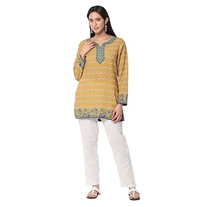 BIBA Women Polyester Straight Printed Kurti