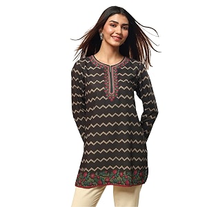 BIBA Women Polyester Straight Printed Kurti