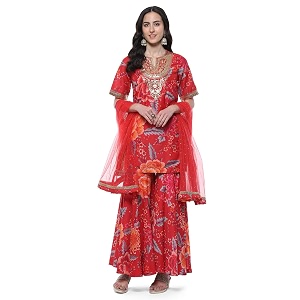 BIBA Women Polyester Straight Suit Set