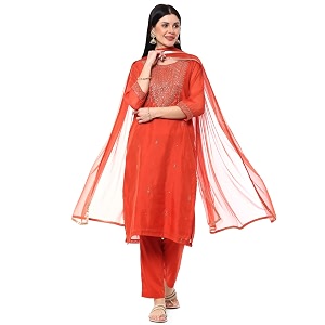 BIBA Women Polyester Straight Suit Set