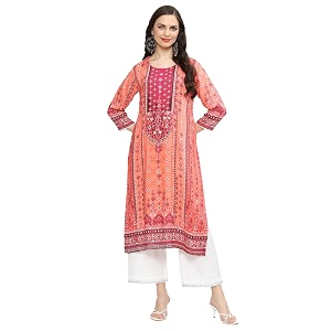 BIBA Women Polyester Straight Fit Printed Kurta