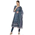 BIBA WOMEN PRINTED FITTED SALWAR KURTA DUPATTASKDUMANG8443_INDIGO_46