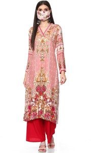 BIBA Women Printed Floral Print Straight Kurta