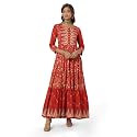 BIBA Cotton Printed Flared Casual Dress