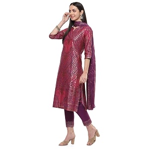 BIBA Women Cambric Straight Printed Kurta Slim
