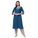 BIBA Women Rayon Blend Straight Fit Solid