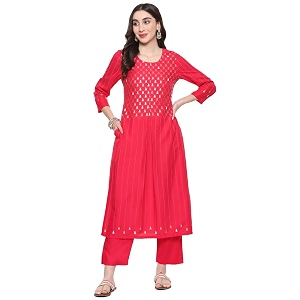 BIBA Women Rayon Flex Straight Printed Suit