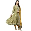 BIBA Women Rayon Kalidar Printed Suit Set
