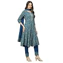 BIBA Women Rayon Kalidar Printed Suit Set
