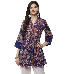BIBA Women Rayon Regular Fit Flared Printed