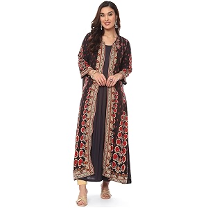 BIBA Women Rayon Regular Fit Straight Printed
