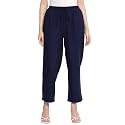 BIBA Women Rayon Regular Solid Pants